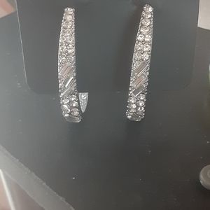 Rhinestone hoop earrings